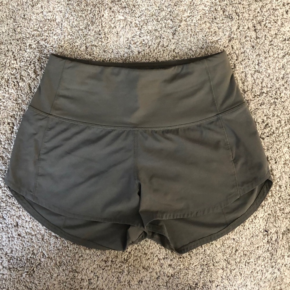 olive lululemon shorts